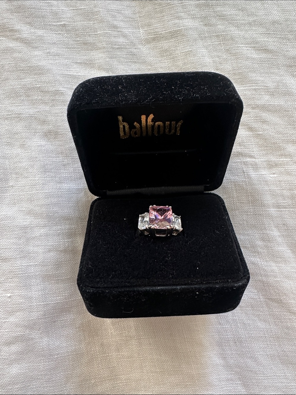 Pink Center Stone Cocktail Ring